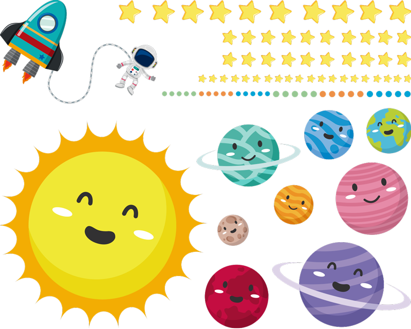 Vinilo infantil Planetas del Sistema Solar