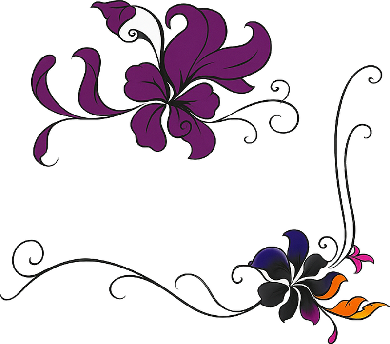 Macbook sticker classic purple flower design - TenStickers