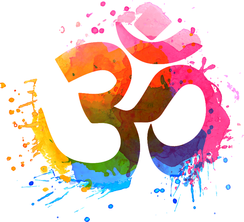Vinilo decorativo yoga símbolo om a todo color - TenVinilo