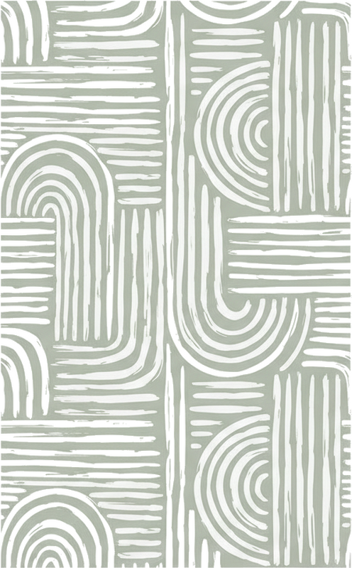 Furniture sticker sage green geometric pattern - TenStickers