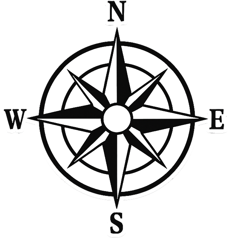 Campervan decal wind rose map - TenStickers