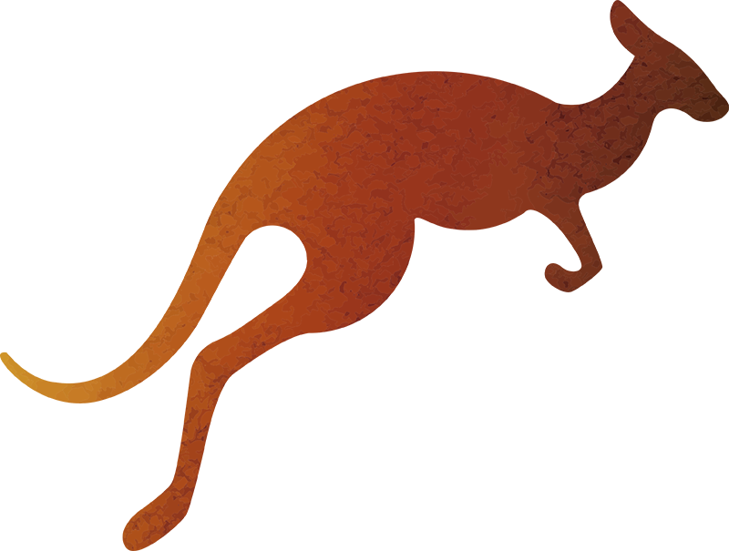 Watercolour Kangaroo Animal Wall Sticker - TenStickers