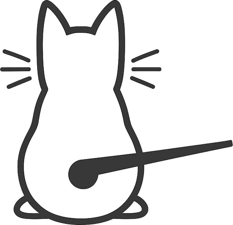 Pegatina coche gato con cola en movimiento - TenVinilo