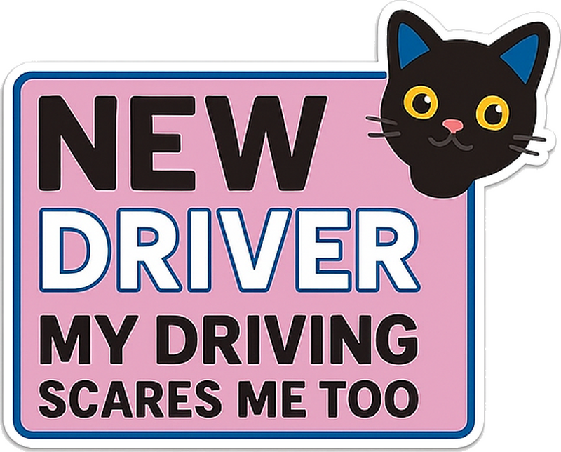 Hauska ja söpö uusi kuljettaja autotarra - Tenstickers