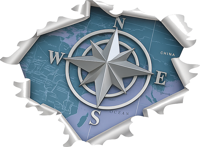 Camper decal 3d effect compass rose - TenStickers
