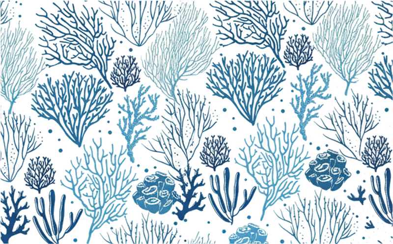 Autocolante para móveis corais azuis - TenStickers