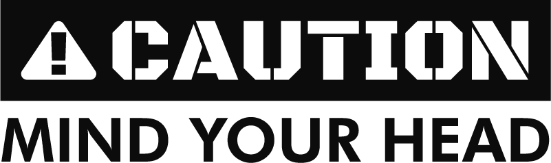 Caution Mind Head Vinyl Sign Sticker - TenStickers