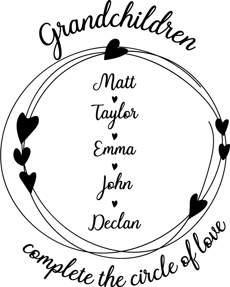 Grandchildren Circle Customisable Sticker - TenStickers