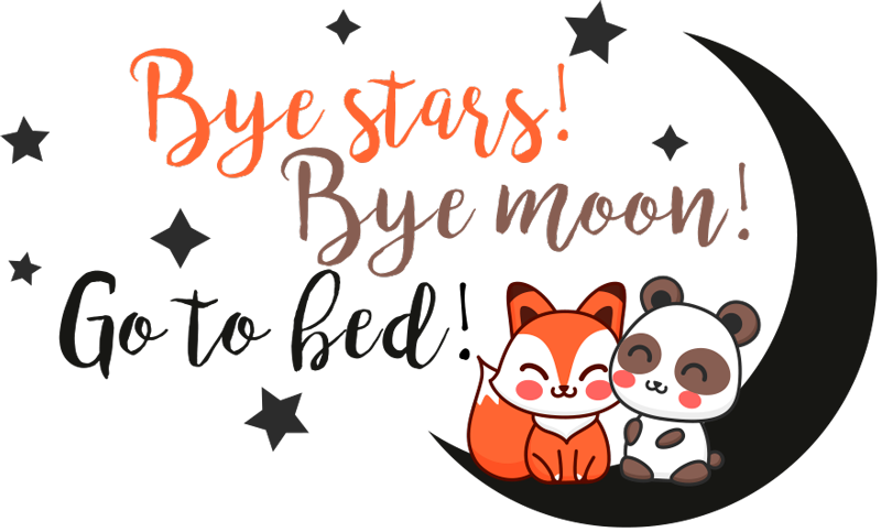 Bye Stars Bye Moon Bedroom Sticker - TenStickers
