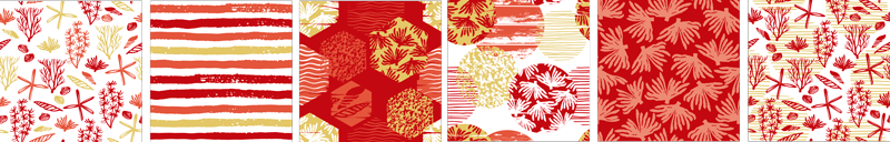 Coral set tile vinyl sticker - TenStickers