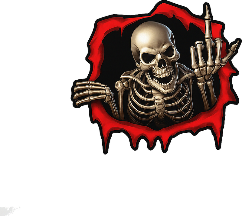 Adesivo per auto scheletro 3d inquietante - TenStickers