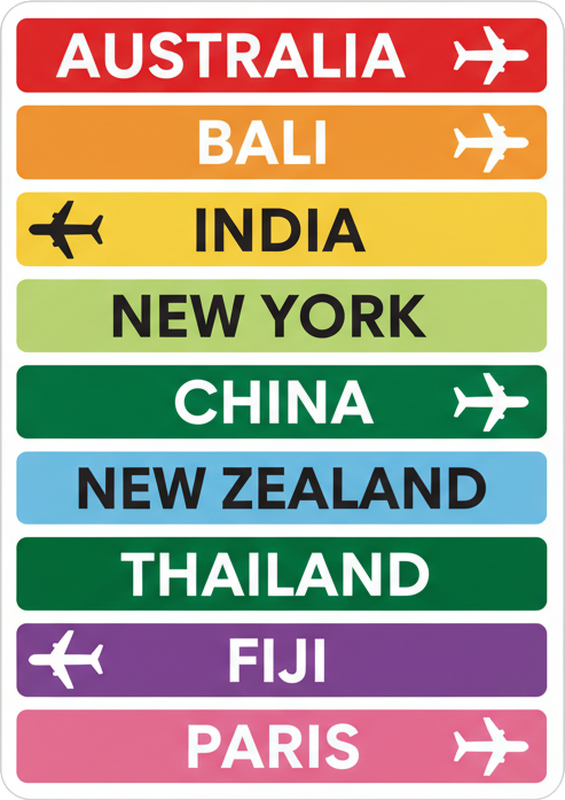Sticker reisen globale reiseziel etiketten - TenStickers