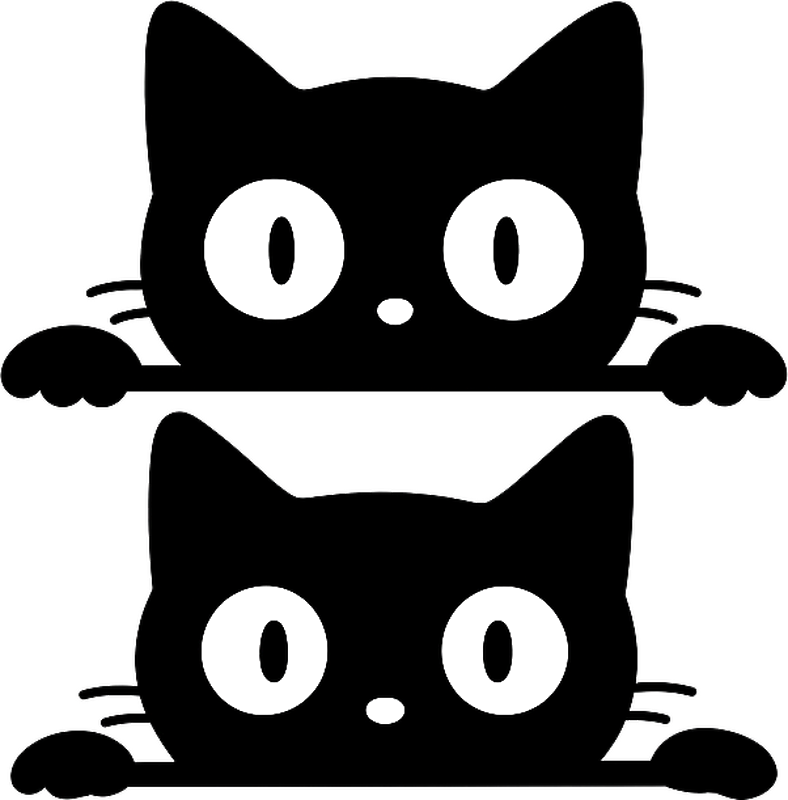 Car sticker cute cat twins - TenStickers