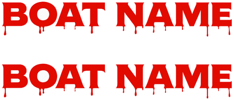 Bootsaufkleber mit tropfendem bootsnamen - TenStickers