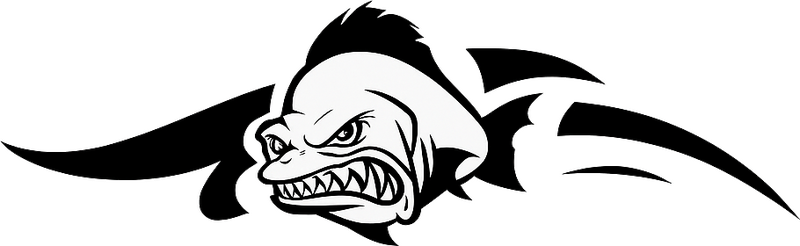 Bootsaufkleber wütender piranha - TenStickers