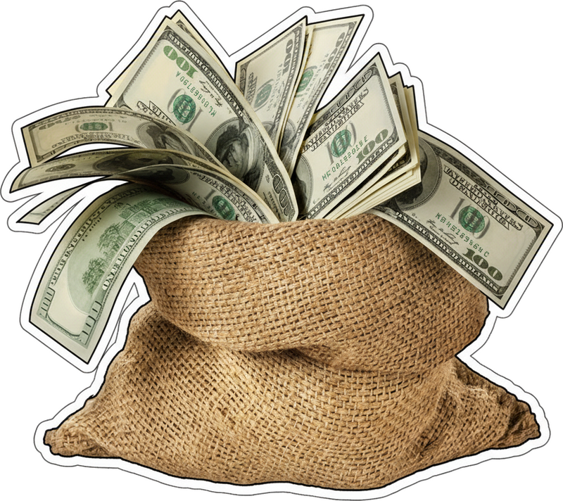 Sticker voyage sac d'argent - TenStickers