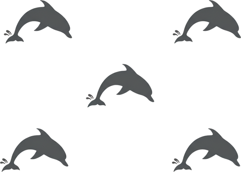 Tile decal for bathroom mini jumping dolphins - TenStickers