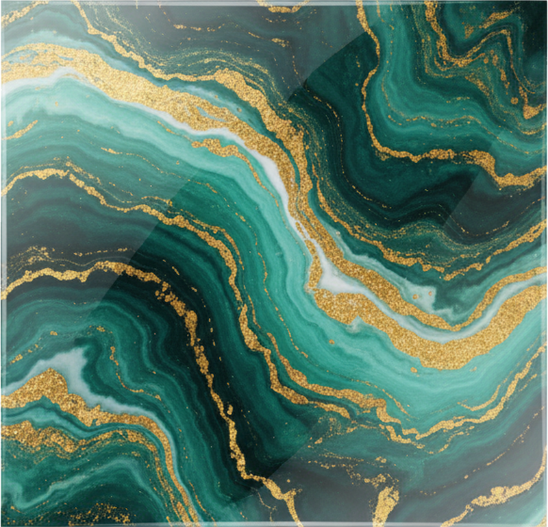 Tile decal for bathroom golden green marble effect - TenStickers