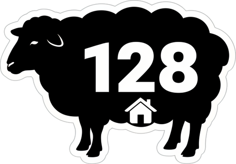 Wheelie bin sticker custom house counting sheep - TenStickers