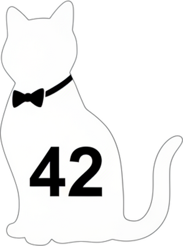 Wheelie bin sticker elegant house number cat - TenStickers
