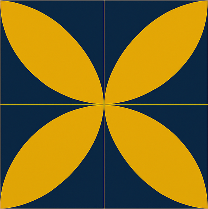 Sticker for tile midnight yellow semi circles - TenStickers