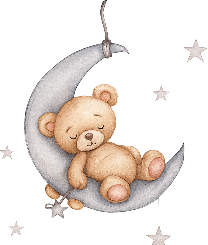 Nursery room wall decal sleepy moon baby bear - TenStickers
