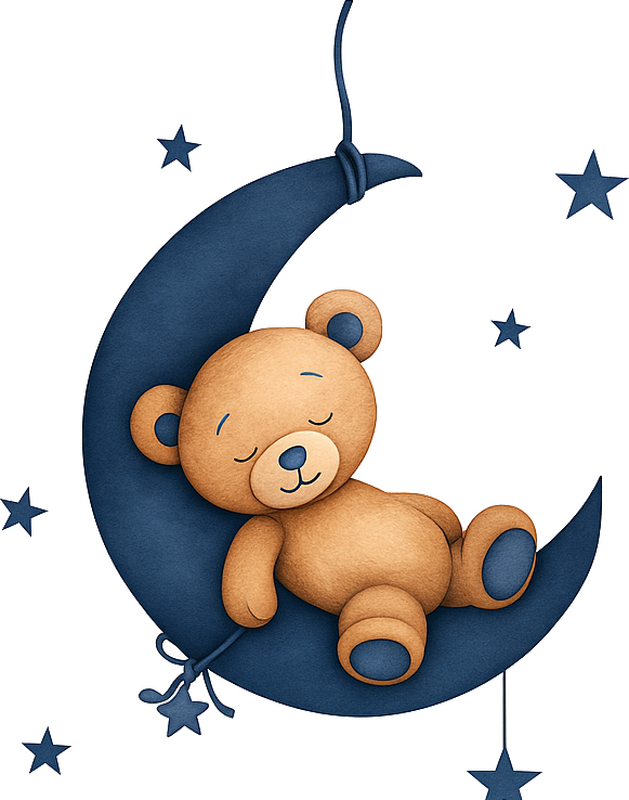 Nursery room wall decal navy blue sleeping bear - TenStickers