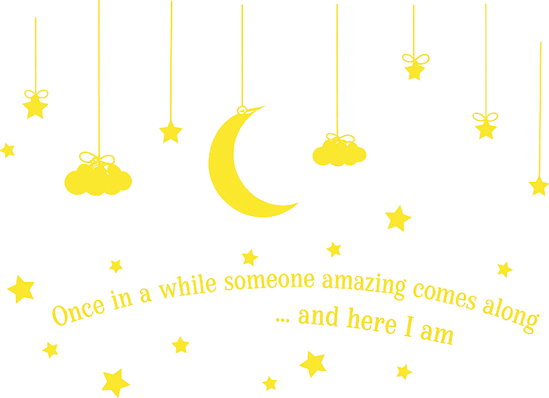 Nursery room wall decal miracle baby yellow quote - TenStickers