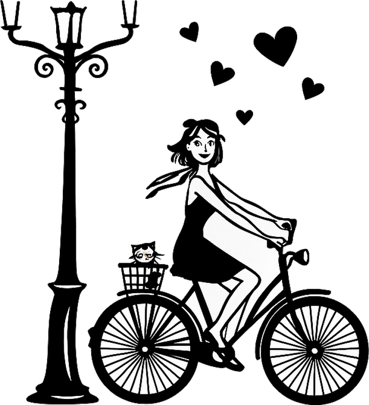 Living room wall sticker parisian cycle dream - TenStickers