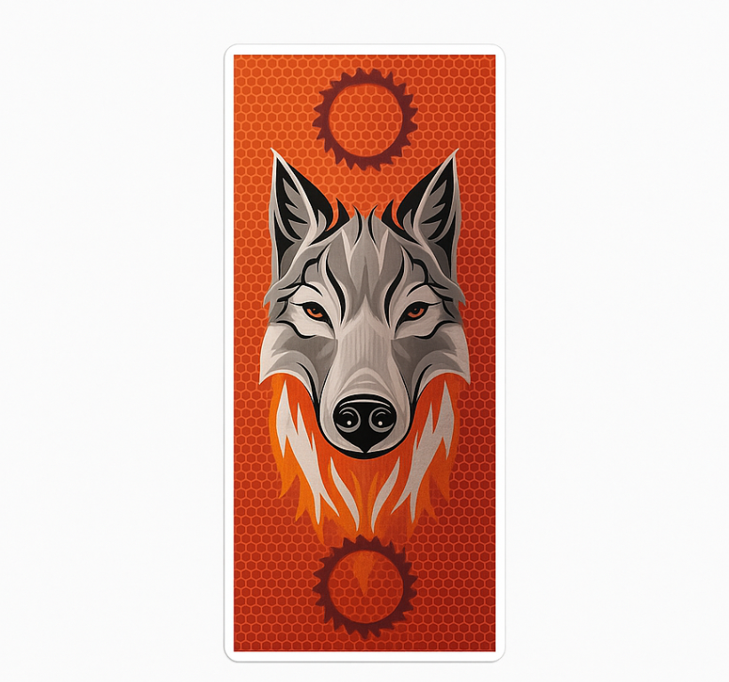 Fahrrad aufkleber orange wolf alpha - TenStickers