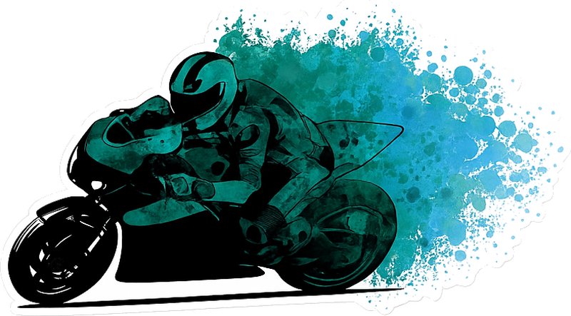 Motorbike sticker azure splash rider - TenStickers