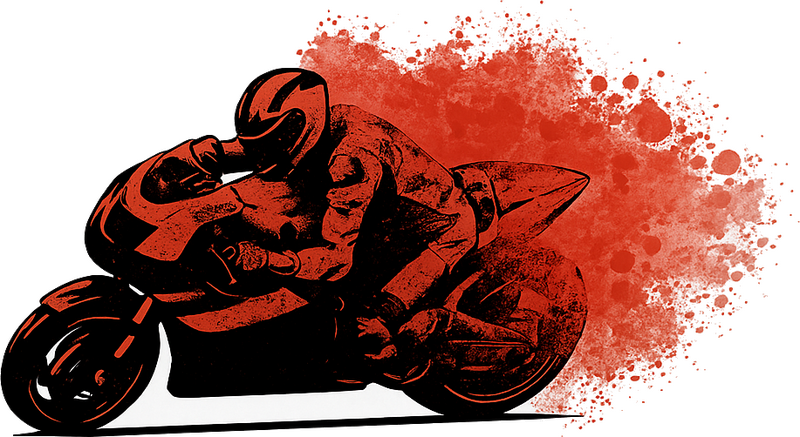 오토바이 테마 스티커 레드 스플래시 라이더 - TenStickers
