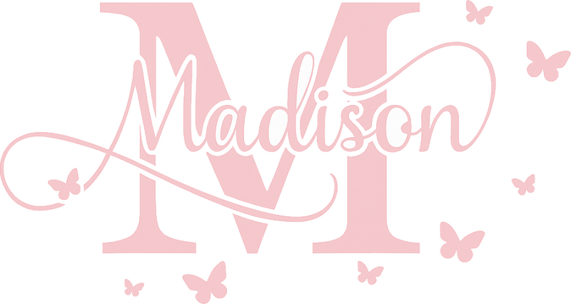 Nursery wall art sticker cursive custom name in pink - TenStickers