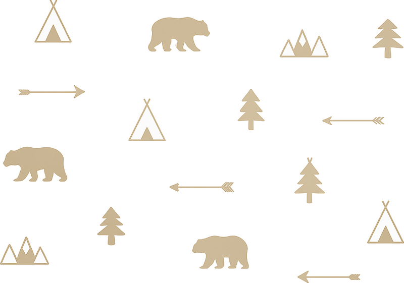 Nursery wall art sticker nordic woodland animals beige - TenStickers