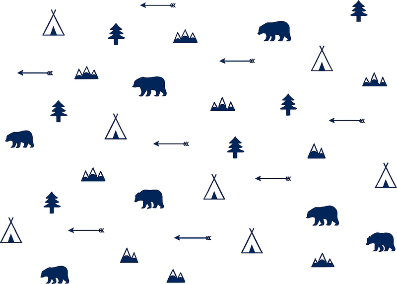 Nursery wall art sticker nordic woodland animals navy - TenStickers