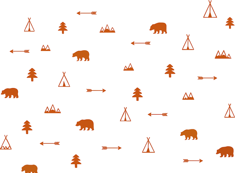 Nursery wall art sticker nordic woodland animals orange - TenStickers