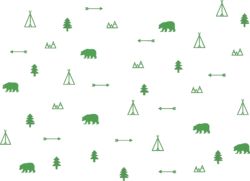 Nursery wall art sticker nordic woodland animals green - TenStickers