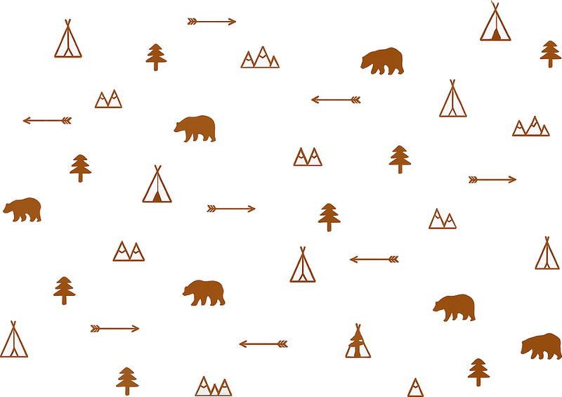 Nursery wall art sticker nordic woodland animals brown - TenStickers