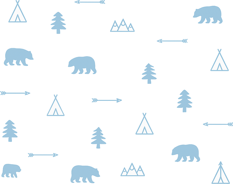 Nursery wall art sticker nordic woodland animals blue - TenStickers