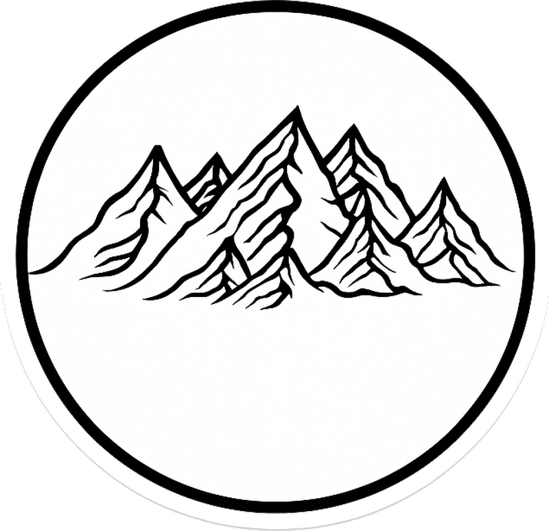 Vinilo viaje montañas en blanco y negro - TenVinilo