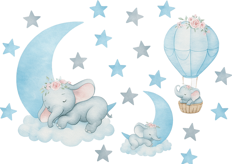 Nursery room wall decal pastel blue "dream big..." - TenStickers