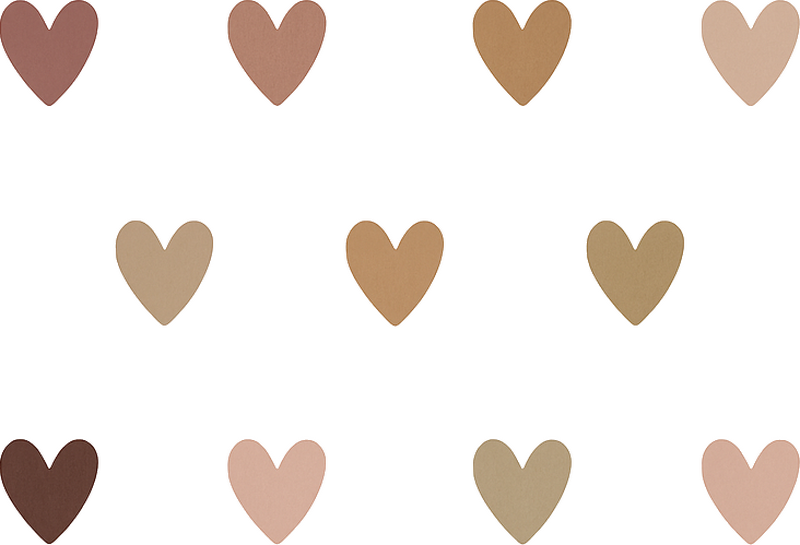 Nursery room wall decal boho autumn brown hearts - TenStickers