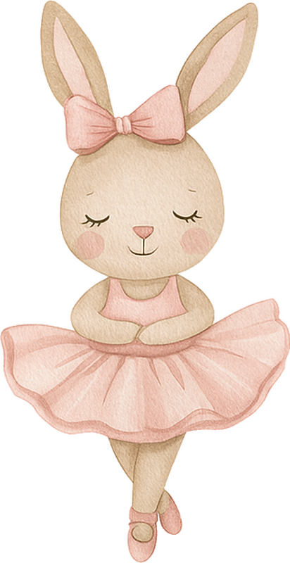 Nursery room wall decal adorable pink bunny dancers - TenStickers