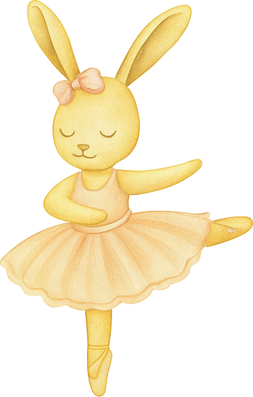 Childrens' wall stickers adorable yellow bunny ballerinas - TenStickers