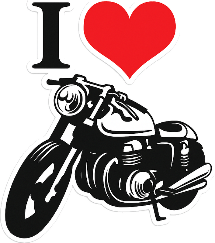 오토바이 스티커 나는 오토바이를 사랑해 - TenStickers