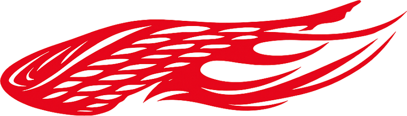 오토바이 스티커 불타는 날개 스트로크 - TenStickers