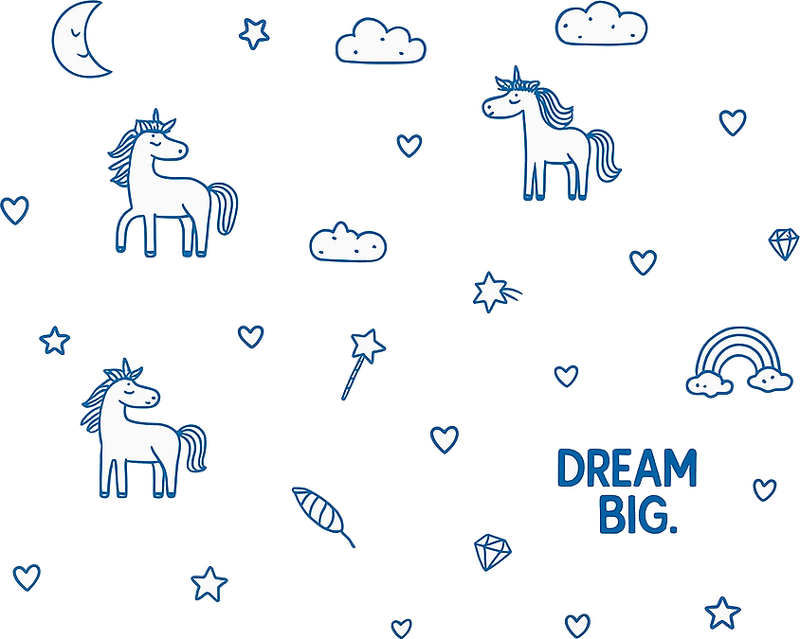 Nursery wall sticker blue dream big nighttime - TenStickers