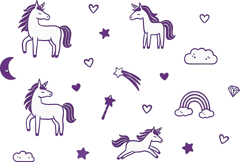 Nursery wall sticker purple dream big nighttime - TenStickers