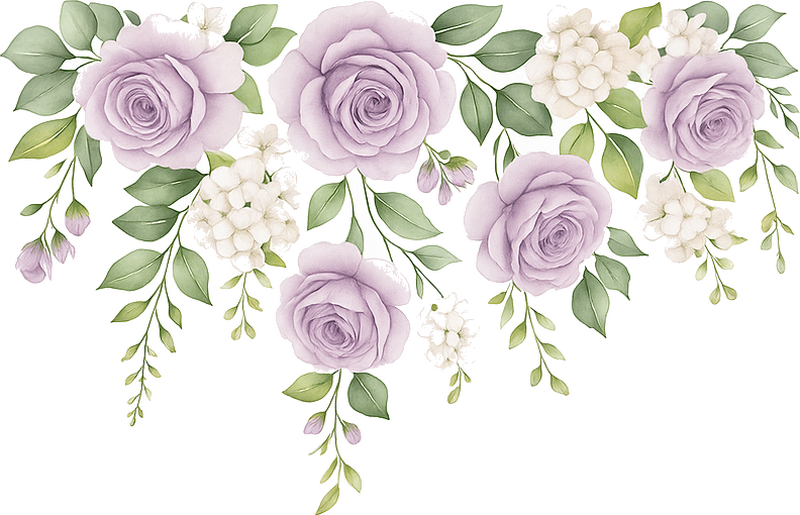 Nursery wall sticker hanging lilac rose vines - TenStickers