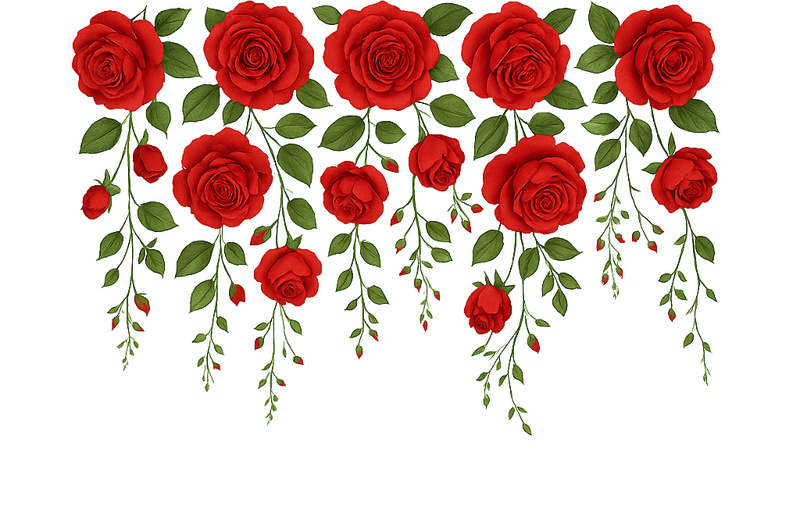 Nursery wall sticker hanging red rose vines - TenStickers